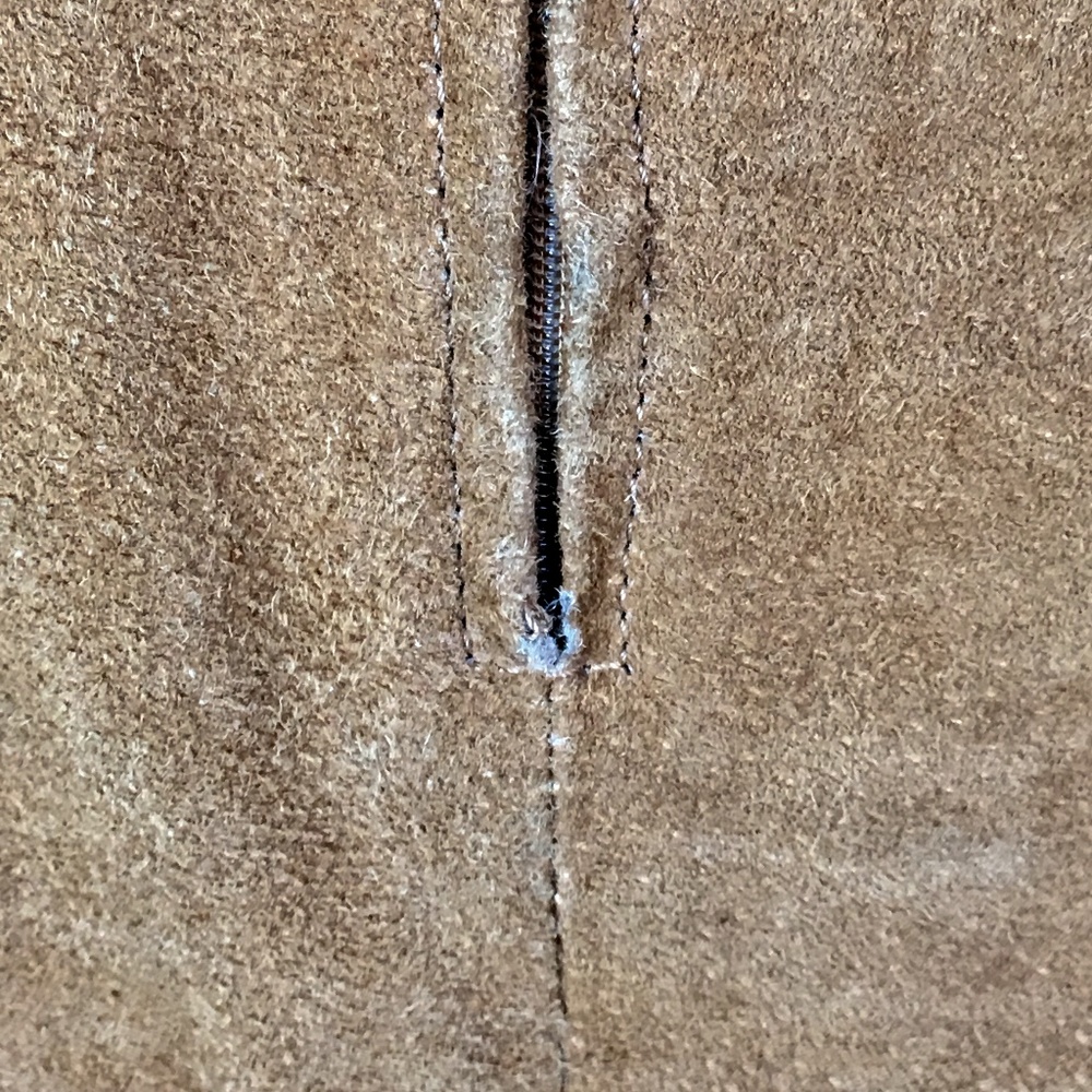 Vintage Winlit Suede Leather Pencil Skirt / Camel - Picture 6 of 8